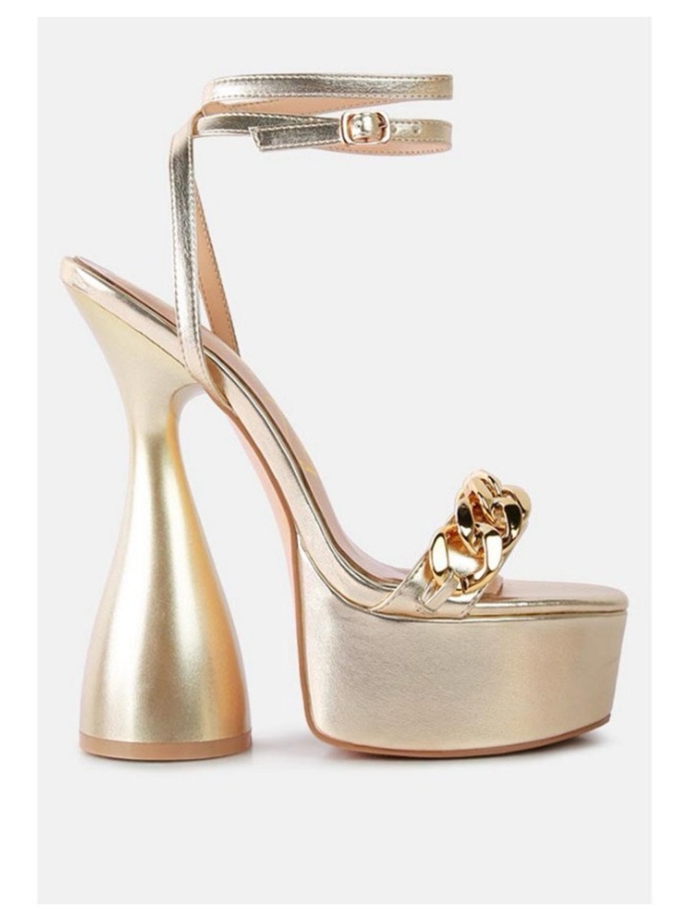 London Rag Big Bash Metallic Gold High Platform Chunky Sandals Size 5-NWT ✨